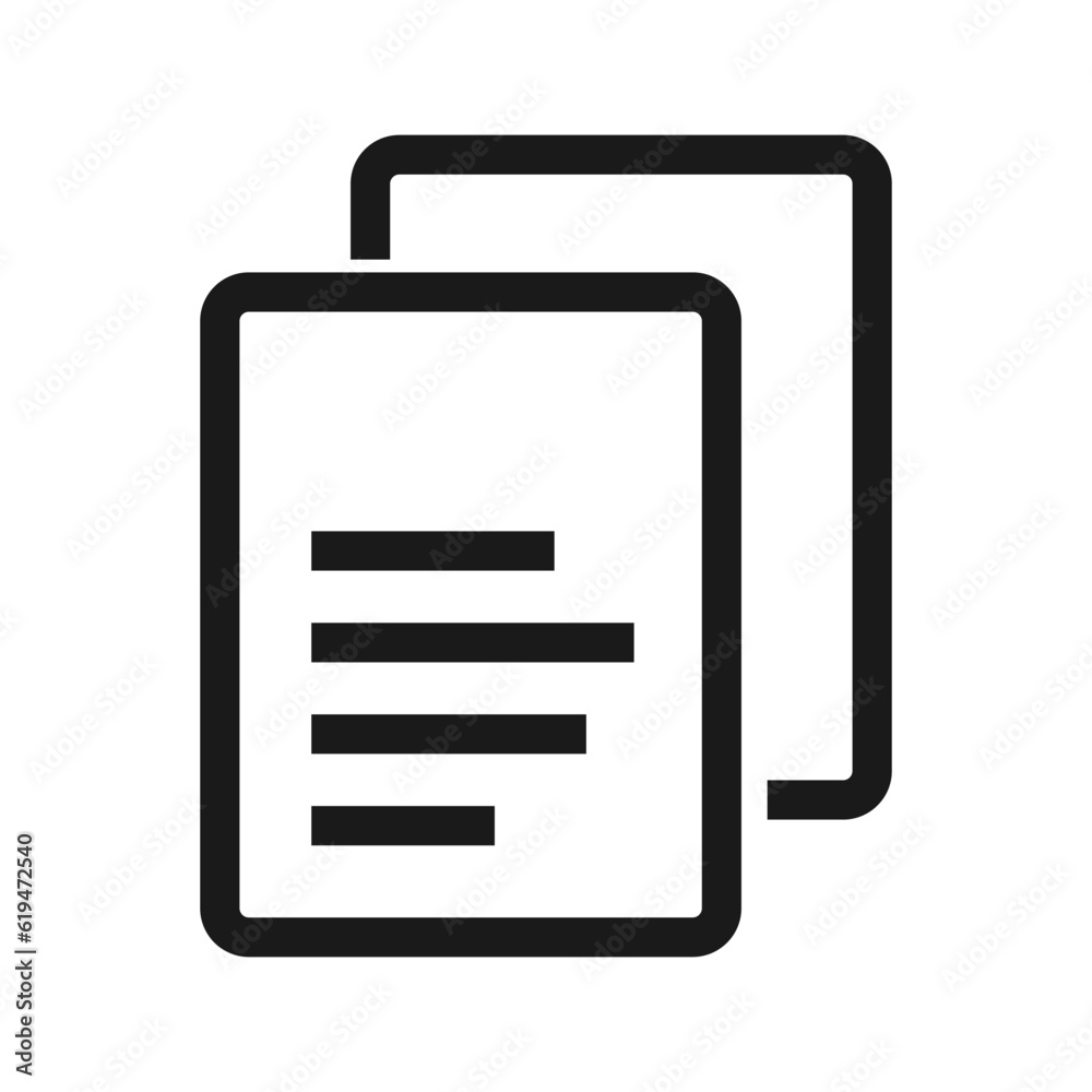 Simple file copy icon. Vector.