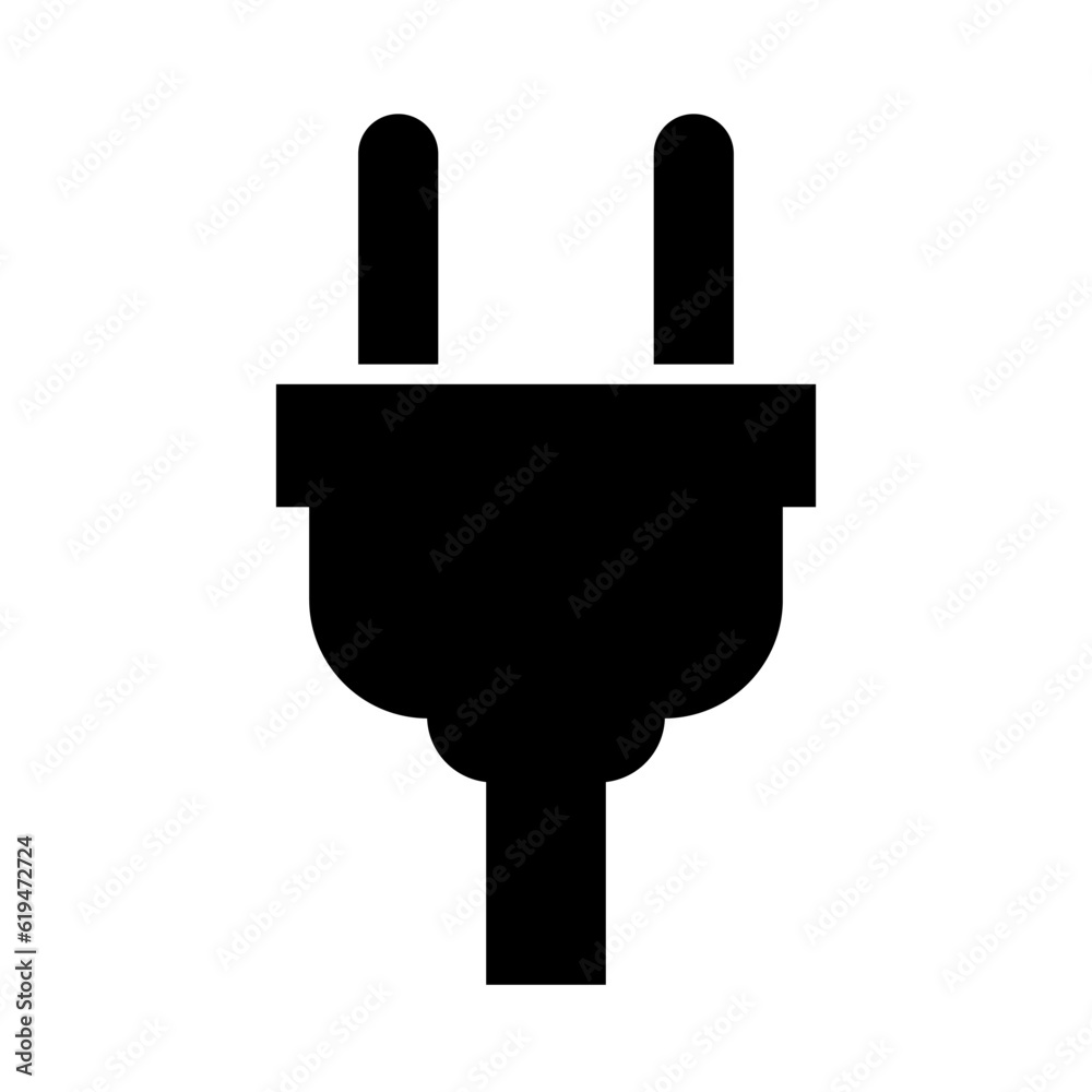Outlet silhouette icon. Plug icon. Vector. Outlet silhouette icon. Plug icon. Vector.