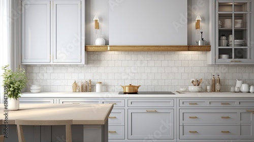 Modern Mosaic backsplash in kitchen, Modern interior, Classic style