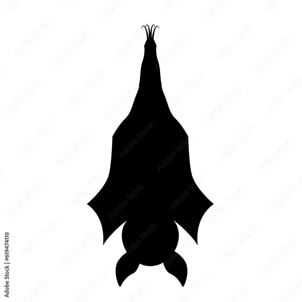 Bat silhouette hanging upside down. Stock Vector Adobe Stock