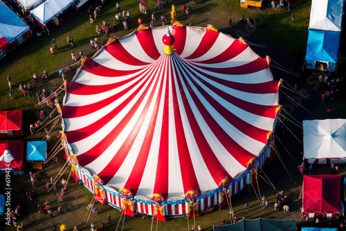 colorful circus tent roof generative ai