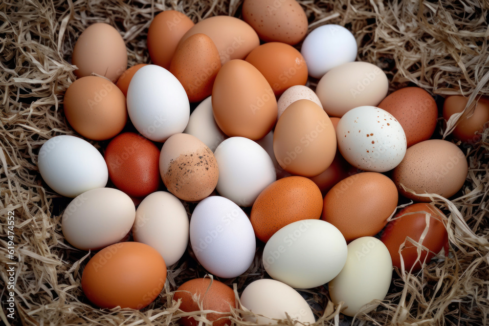 chicken eggs background generative ai chicken eggs background generative ai