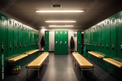 lockers and benches in the dressing room generative ai