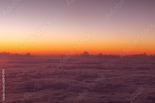 cloud at sunset aerial view