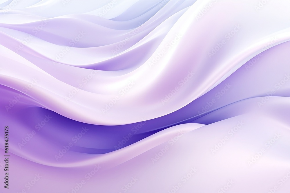 Purple background with creamy soothing abstract purple and white ribbon waves. Created using generative AI. Purple background with creamy soothing abstract purple and white ribbon waves. Created using generative AI.