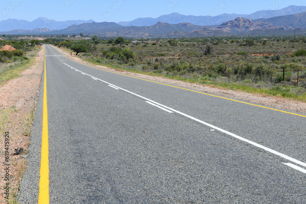 The street of route 62 in South Africa