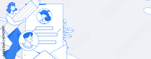 Job Interview People Flat Vector Concept Operation Hand Drawn Illustration
