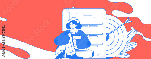 Job Interview People Flat Vector Concept Operation Hand Drawn Illustration
