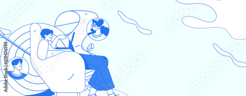 Job Interview People Flat Vector Concept Operation Hand Drawn Illustration
