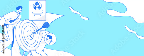 Job Interview People Flat Vector Concept Operation Hand Drawn Illustration
