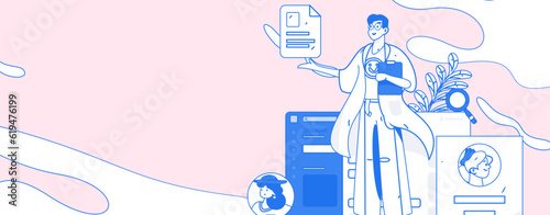 Job Interview People Flat Vector Concept Operation Hand Drawn Illustration
