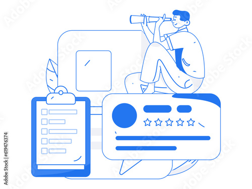 Job Interview People Flat Vector Concept Operation Hand Drawn Illustration
