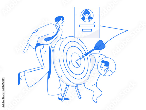 Job Interview People Flat Vector Concept Operation Hand Drawn Illustration
