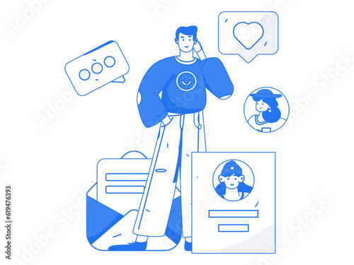Job Interview People Flat Vector Concept Operation Hand Drawn Illustration
