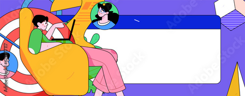 Job Interview People Flat Vector Concept Operation Hand Drawn Illustration
