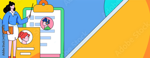 Job Interview People Flat Vector Concept Operation Hand Drawn Illustration
