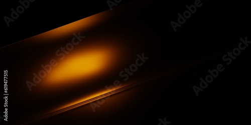 3d rendering of orange black abstract geometric background. Scene for advertising, technology, showcase, banner, game, sport, cosmetic, business, metaverse. Sci-Fi Illustration. Product display