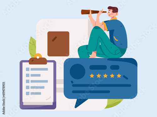 Job Interview People Flat Vector Concept Operation Hand Drawn Illustration
