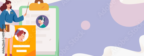 Job Interview People Flat Vector Concept Operation Hand Drawn Illustration
