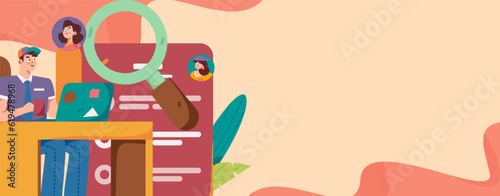 Job Interview People Flat Vector Concept Operation Hand Drawn Illustration
