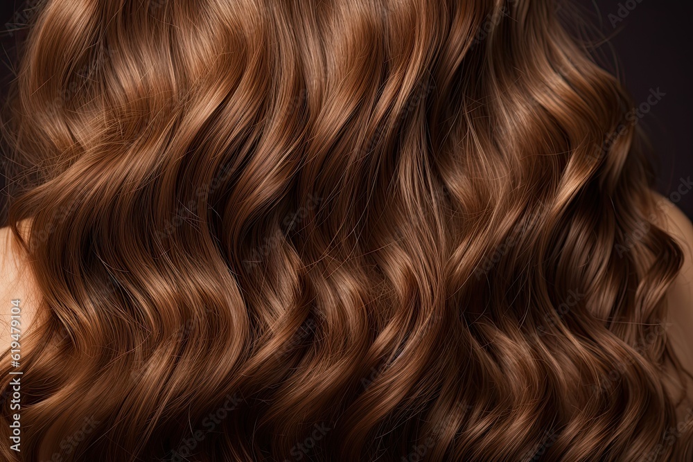 Back View of Woman with Beautiful Brown Wavy Hair | Fashionable Hairstyle Back View of Woman with Beautiful Brown Wavy Hair | Fashionable Hairstyle