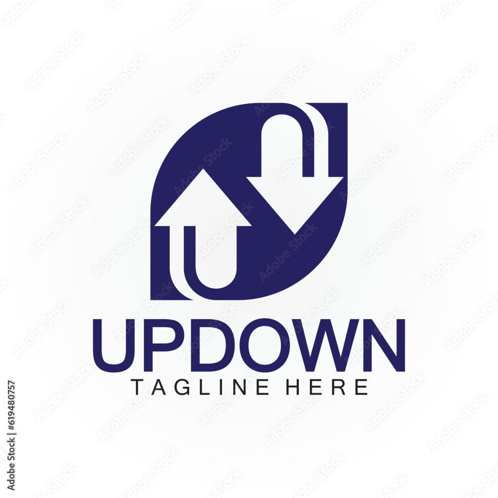 Arrows up down logo icon design template.