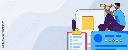 Job Interview People Flat Vector Concept Operation Hand Drawn Illustration
