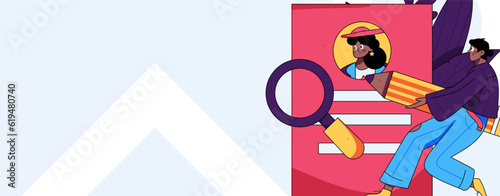 Job Interview People Flat Vector Concept Operation Hand Drawn Illustration
