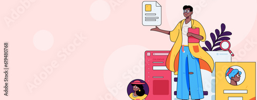 Job Interview People Flat Vector Concept Operation Hand Drawn Illustration
