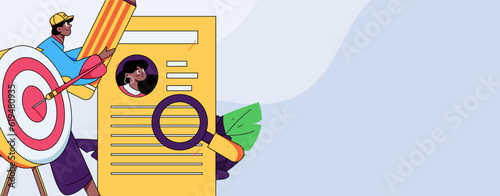 Job Interview People Flat Vector Concept Operation Hand Drawn Illustration
