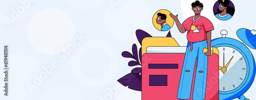 Job Interview People Flat Vector Concept Operation Hand Drawn Illustration
