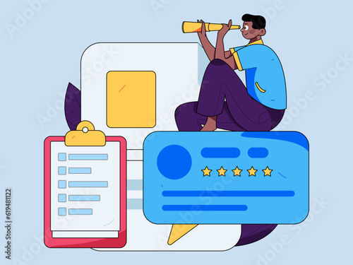 Job Interview People Flat Vector Concept Operation Hand Drawn Illustration
