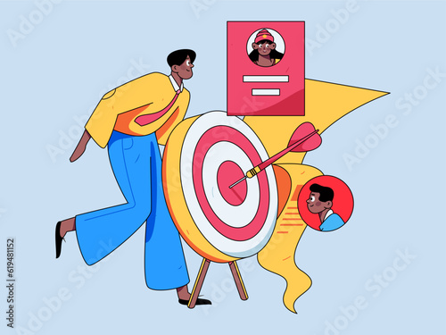 Job Interview People Flat Vector Concept Operation Hand Drawn Illustration
