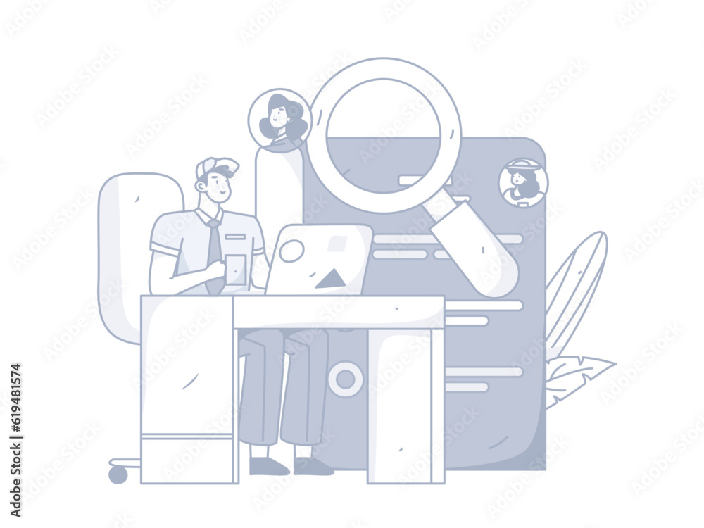 Job Interview People Flat Vector Concept Operation Hand Drawn Illustration
Job Interview People Flat Vector Concept Operation Hand Drawn Illustration
