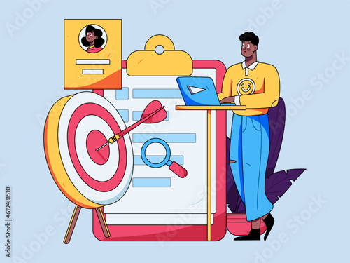 Job Interview People Flat Vector Concept Operation Hand Drawn Illustration
