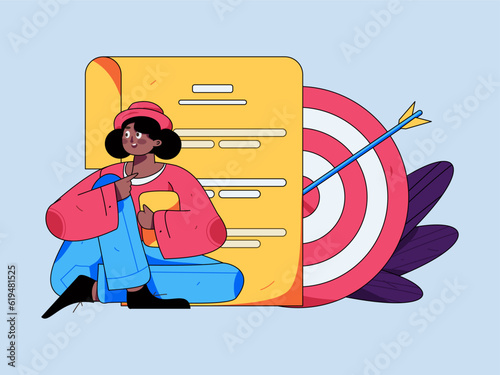 Job Interview People Flat Vector Concept Operation Hand Drawn Illustration
