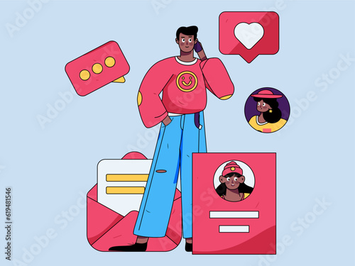 Job Interview People Flat Vector Concept Operation Hand Drawn Illustration
