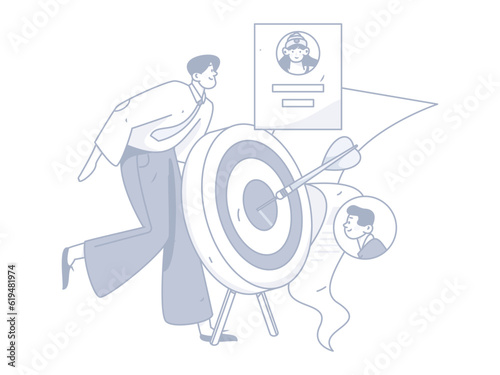 Job Interview People Flat Vector Concept Operation Hand Drawn Illustration
