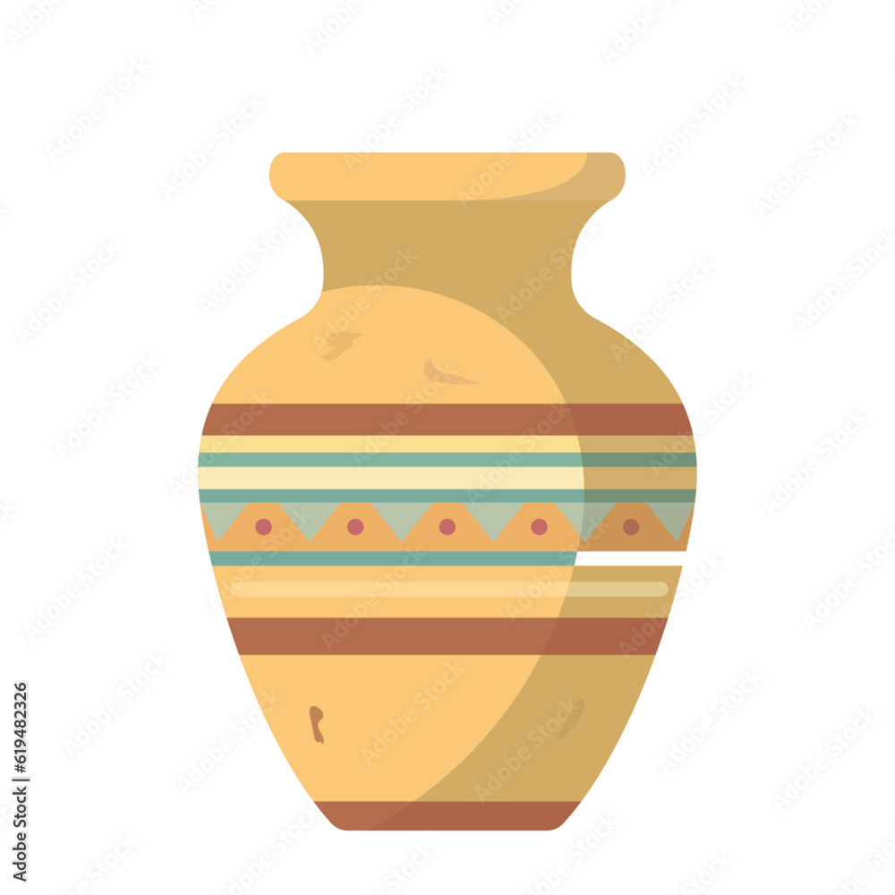 Egyptian Canopic jar flat style vector illustration , Egyptian jar ,organs mummification jar stock vector image