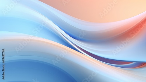 abstract pc desktop background with soft waves and lines in pastel colors. aspect ratio 16:9 . Generative AI