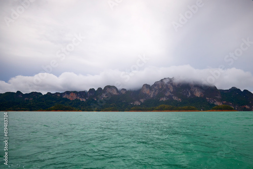 Landscape from Thailand, Khao Sok National Park, on a rainy day.