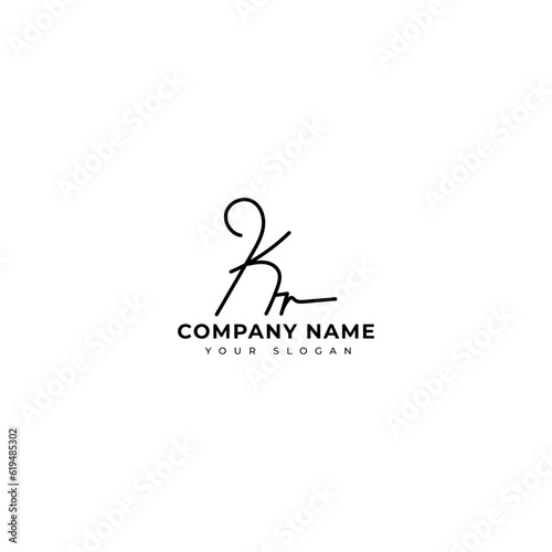 Kr Initial signature logo vector design