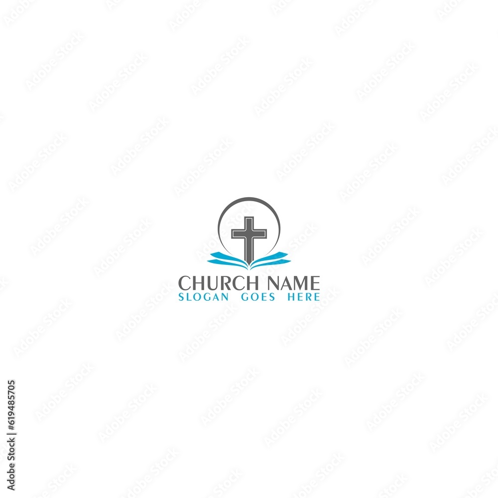 Church christian logo icon design template isolated on white background