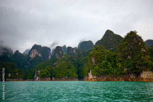 Landscape from Thailand, Khao Sok National Park, on a rainy day.