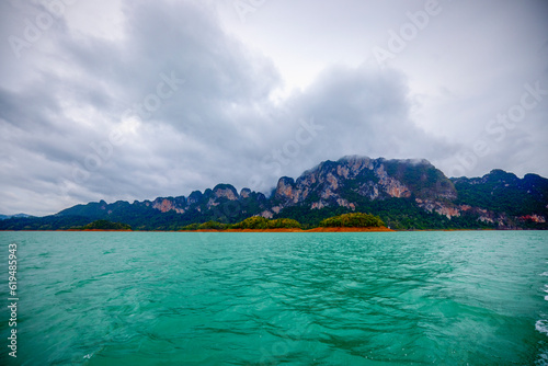 Landscape from Thailand, Khao Sok National Park, on a rainy day.