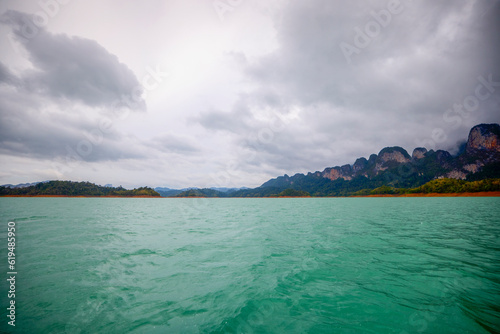 Landscape from Thailand, Khao Sok National Park, on a rainy day.
