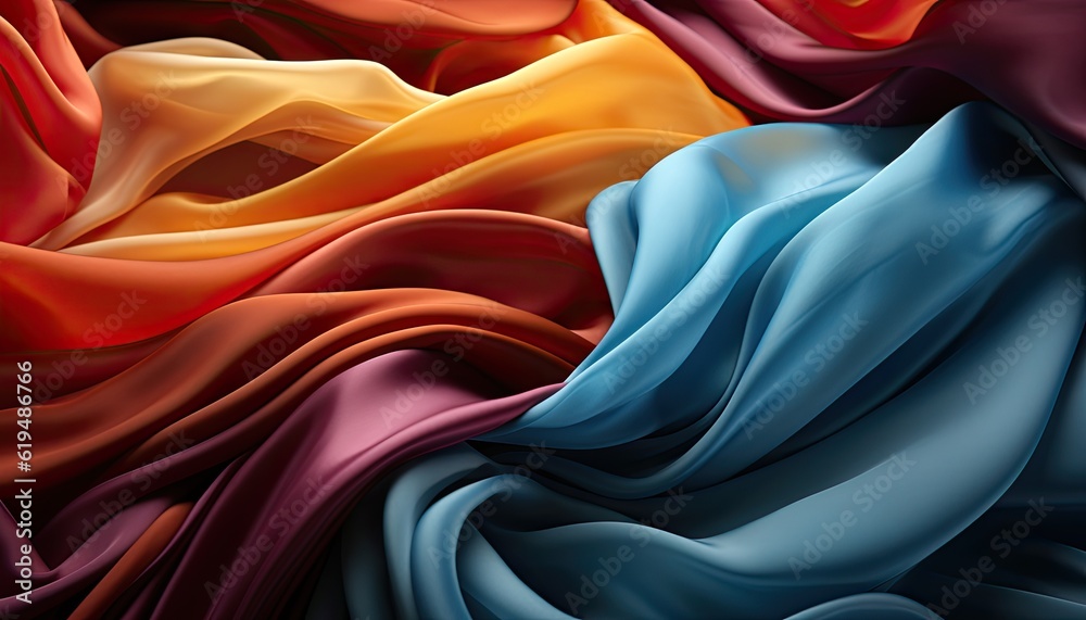 Photo of a vibrant and colorful fabric close-up