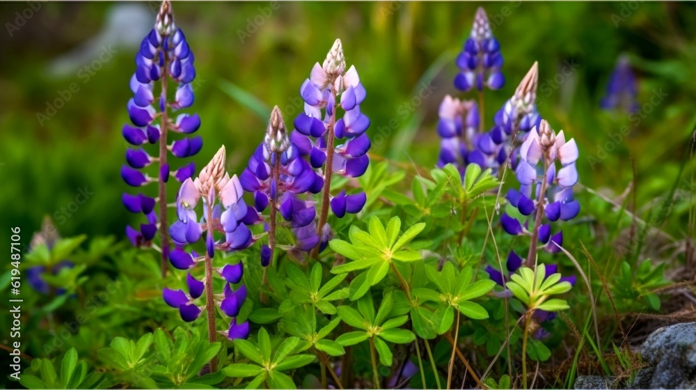 Fototapeta premium purple lupine generative ai