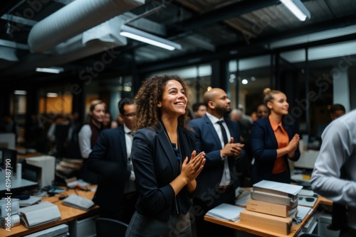 Empowering Women Inclusivity: Celebrating International Women's Day with Diversity Equity Inclusion, looking in the camera with smile (Generative AI)