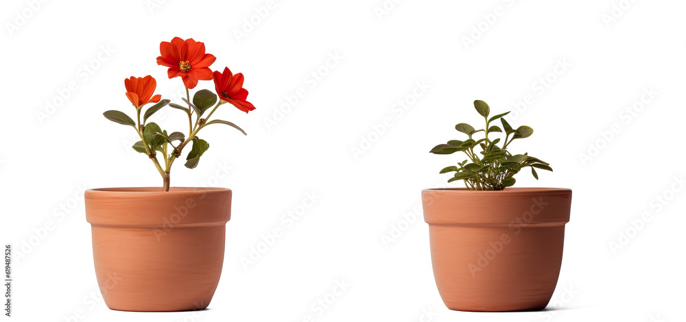 flower pot on transparent background, png